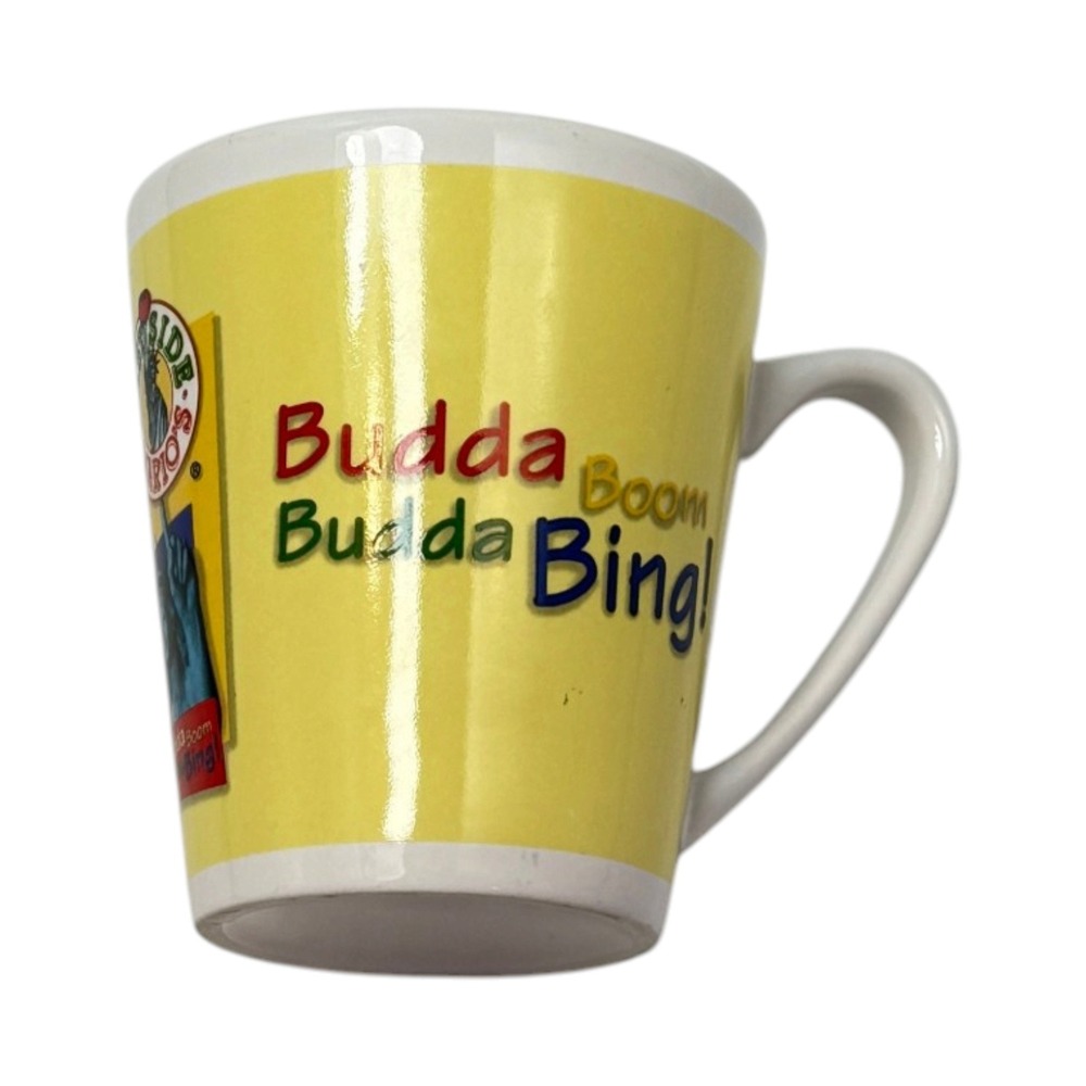 East Side Mario's Coffee Mug Yellow Budda Boom Budda Bing